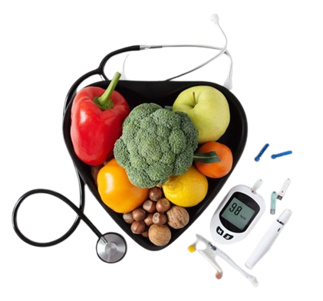 Fruits with stethoscope